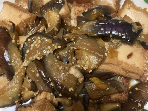 ナスと厚揚げの甘辛炒め